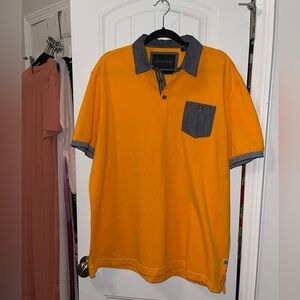 Sean John Orange & Denim Collar Shirt